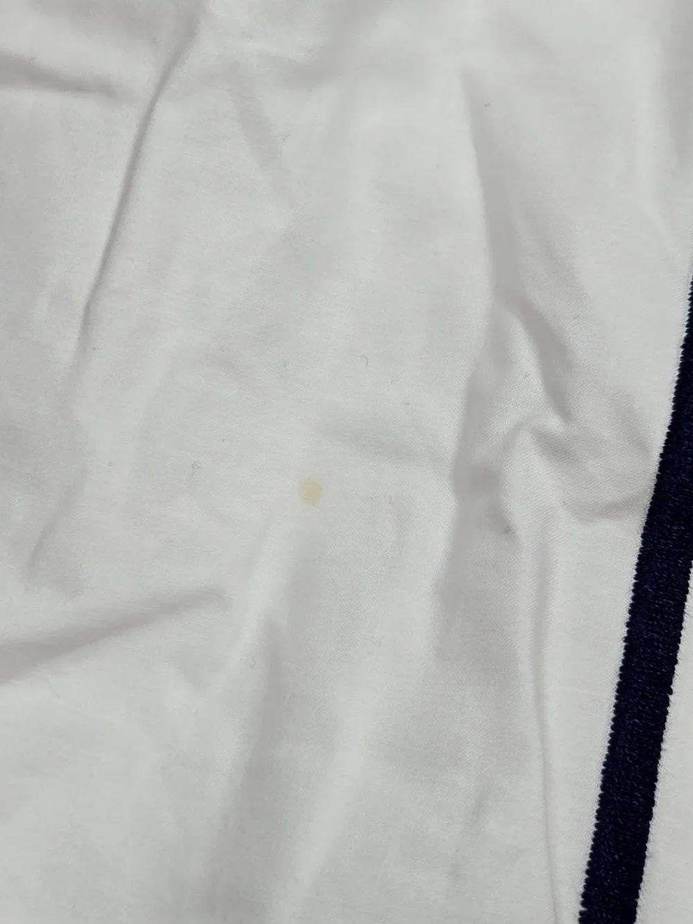 QUINCE Organic Percale Embroidered Border Duvet Cover King/C King Wht/Navy 8917